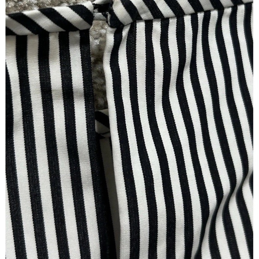 Lafayette 148 Women's L Black White Stripe Cotton Flare Bell Sleeve Blouse Shirt - Picture 8 of 8